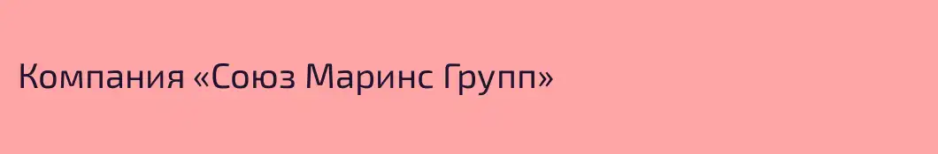 Компания «Союз Маринс Групп»